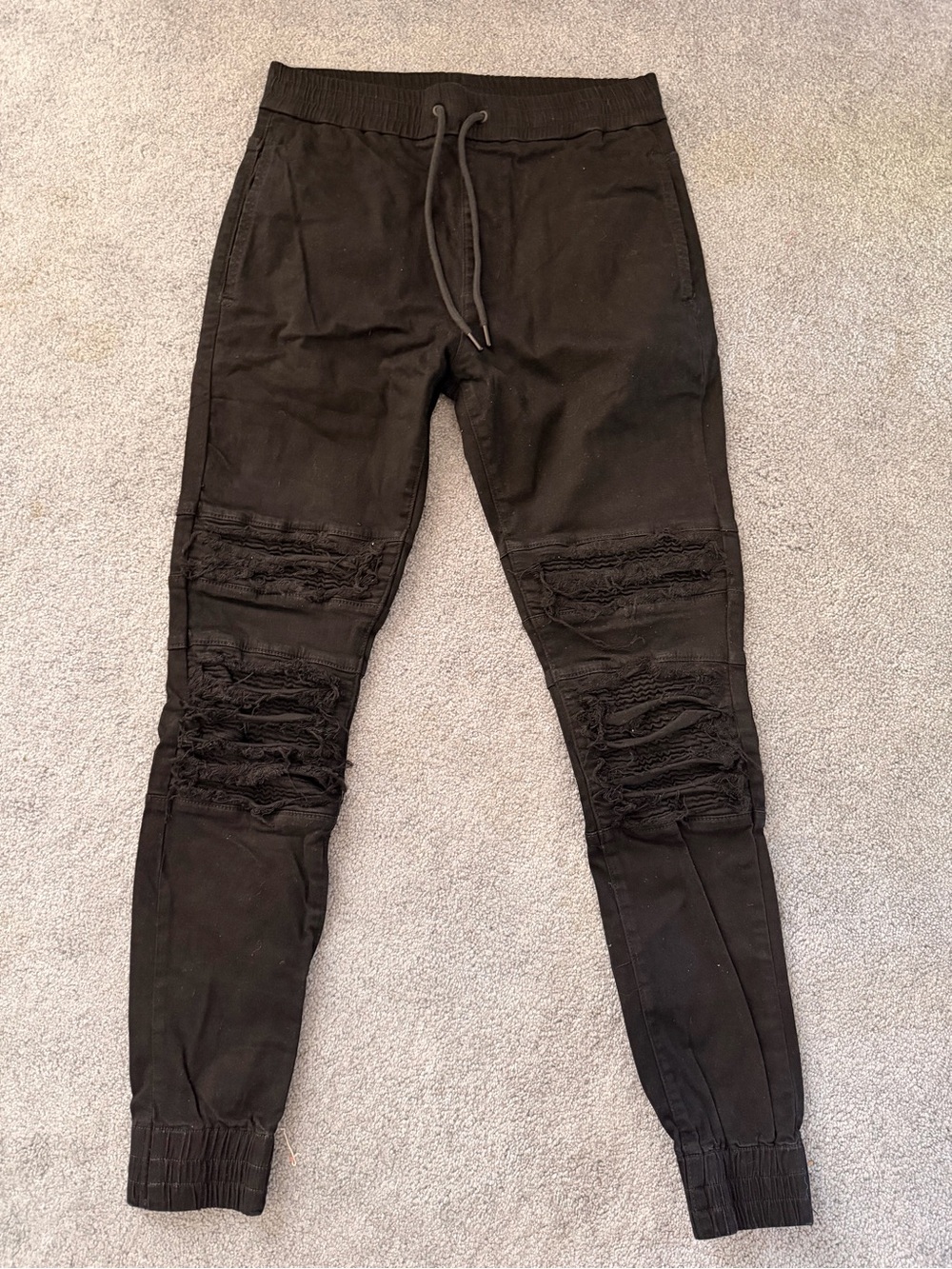 Rare Saint Morta Abolished Joggers Men’s Medium Black Distressed Biker Pants NWT